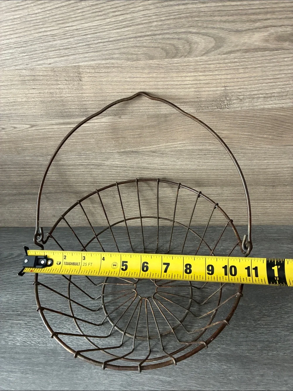 Vintage Wire Handled Egg & Harvest Gathering Basket Farmhouse Rustic Decor